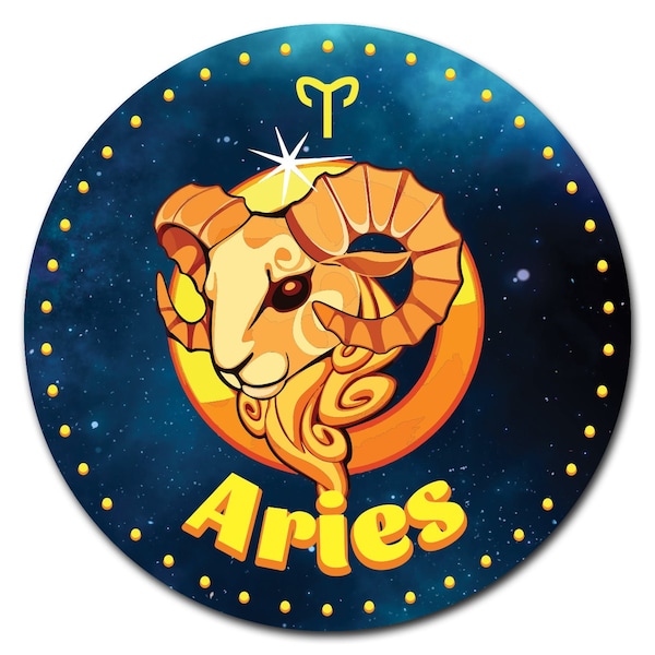 Aries Circle Vinyl Laminated Decal